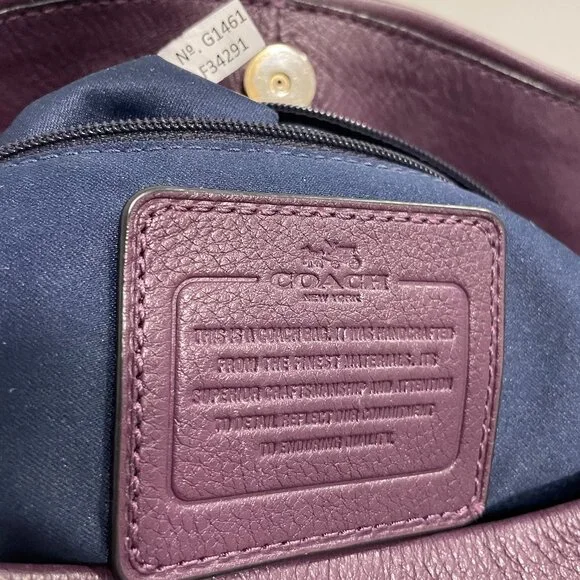 VGUC Coach Madison Phoebe Plum Leather Triple Compartment Shoulder Bag - Picture 8 of 15